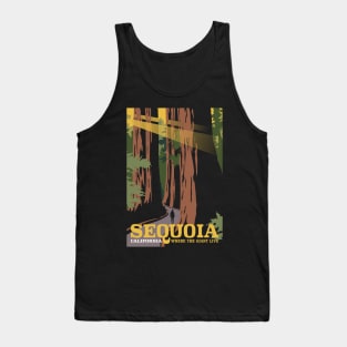 California Sequoia Vintage Style Travel Poster Design Tank Top